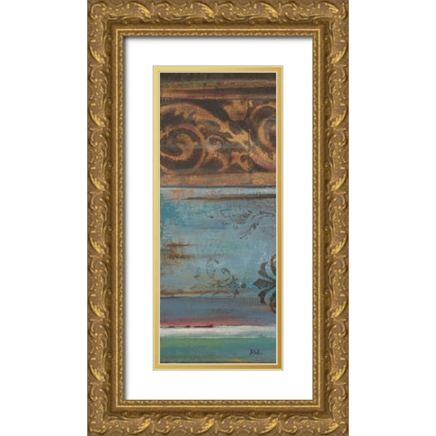 Blue Eclectic VI Gold Ornate Wood Framed Art Print with Double Matting by Pinto, Patricia