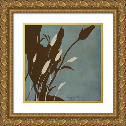 Fleur ting Silhouettes I Gold Ornate Wood Framed Art Print with Double Matting by Loreth, Lanie