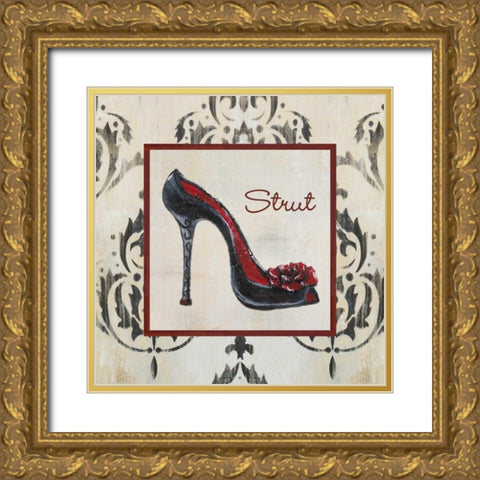 Strut Shoe Gold Ornate Wood Framed Art Print with Double Matting by Hakimipour-Ritter