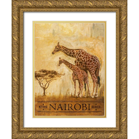 Nairobi Gold Ornate Wood Framed Art Print with Double Matting by Pinto, Patricia