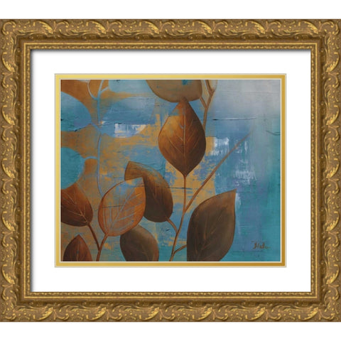 Eco Blue I Gold Ornate Wood Framed Art Print with Double Matting by Pinto, Patricia