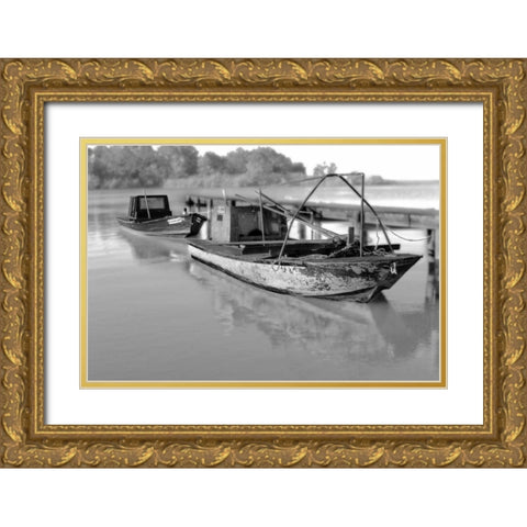 Boat IV Gold Ornate Wood Framed Art Print with Double Matting by Mabat, Ynon