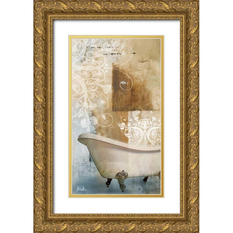 Bathroom and Ornaments I Gold Ornate Wood Framed Art Print with Double Matting by Pinto, Patricia