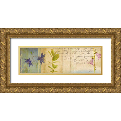 Wildflower Panel I Gold Ornate Wood Framed Art Print with Double Matting by Pinto, Patricia