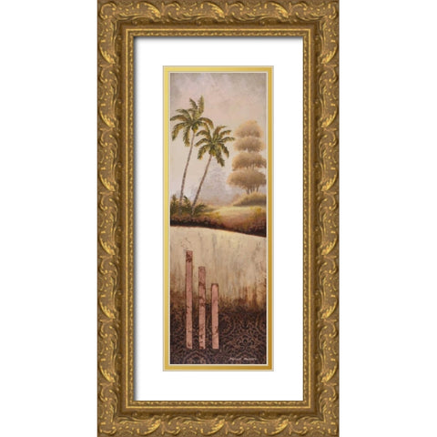 Tropical Gardens II Gold Ornate Wood Framed Art Print with Double Matting by Marcon, Michael