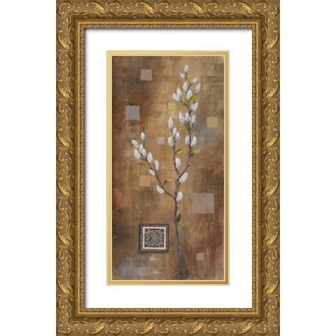 Willow Branch II Gold Ornate Wood Framed Art Print with Double Matting by Marcon, Michael