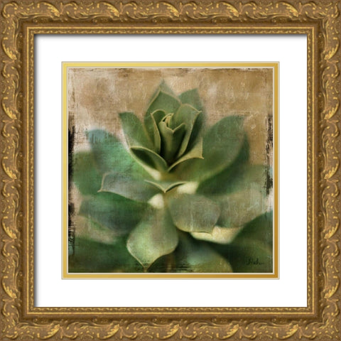 Succulent I Gold Ornate Wood Framed Art Print with Double Matting by Pinto, Patricia