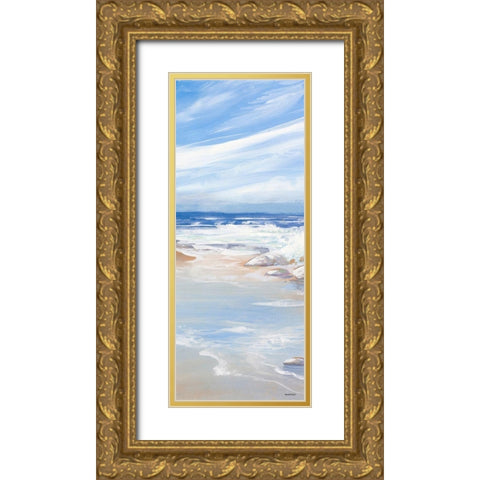 Beach Panel I Gold Ornate Wood Framed Art Print with Double Matting by Kingsley