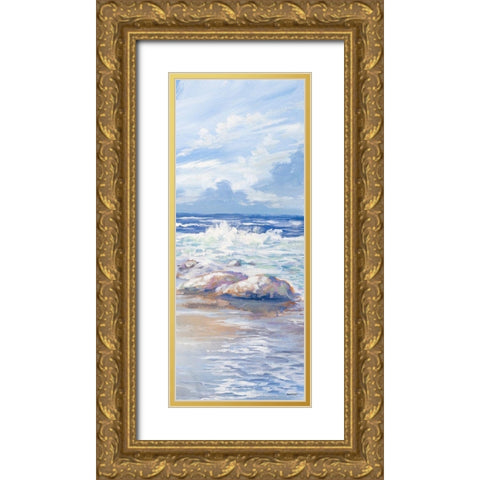 Beach Panel II Gold Ornate Wood Framed Art Print with Double Matting by Kingsley