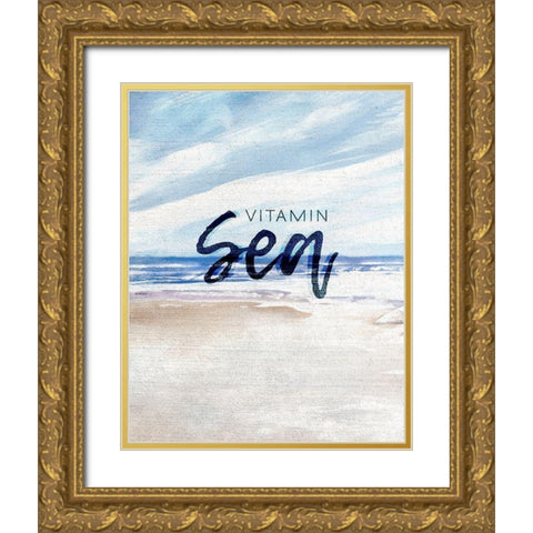 Vitamin Sea Gold Ornate Wood Framed Art Print with Double Matting by Kingsley