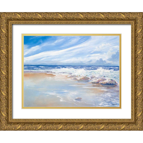 Beach Gold Ornate Wood Framed Art Print with Double Matting by Kingsley