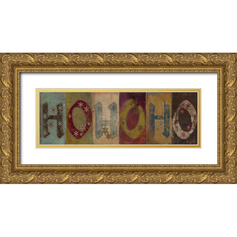 HOHOHO Gold Ornate Wood Framed Art Print with Double Matting by Pinto, Patricia