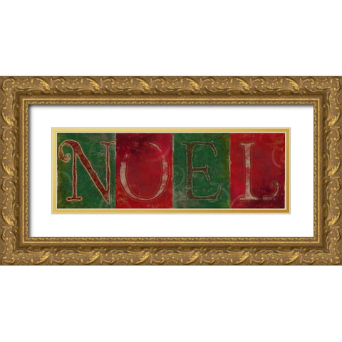 NOEL Gold Ornate Wood Framed Art Print with Double Matting by Pinto, Patricia