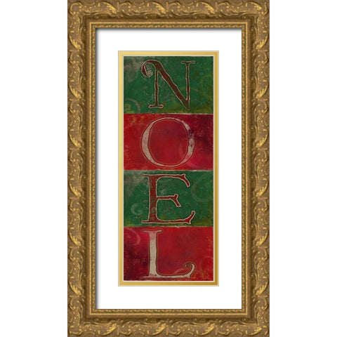 NOEL Gold Ornate Wood Framed Art Print with Double Matting by Pinto, Patricia