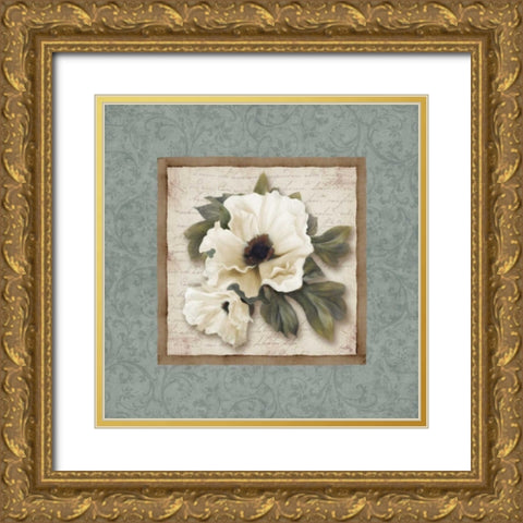 Silversage Flower I Gold Ornate Wood Framed Art Print with Double Matting by Medley, Elizabeth