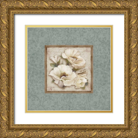 Silversage Flower II Gold Ornate Wood Framed Art Print with Double Matting by Medley, Elizabeth
