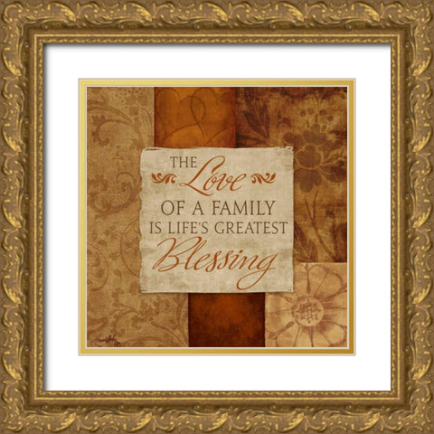 Love of a Family Gold Ornate Wood Framed Art Print with Double Matting by Medley, Elizabeth