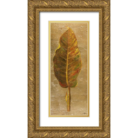 Arte Verde on Gold I Gold Ornate Wood Framed Art Print with Double Matting by Pinto, Patricia