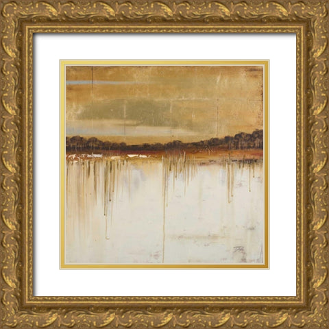 Melting Gold I Gold Ornate Wood Framed Art Print with Double Matting by Pinto, Patricia