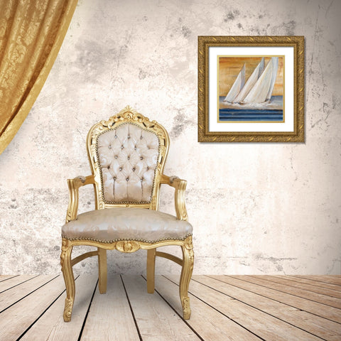 Veleros II Gold Ornate Wood Framed Art Print with Double Matting by Pinto, Patricia