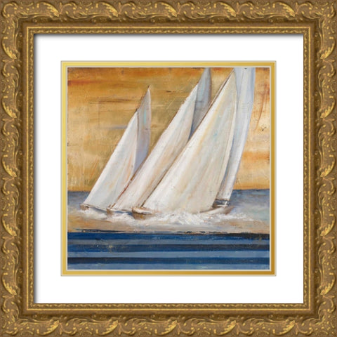 Veleros II Gold Ornate Wood Framed Art Print with Double Matting by Pinto, Patricia