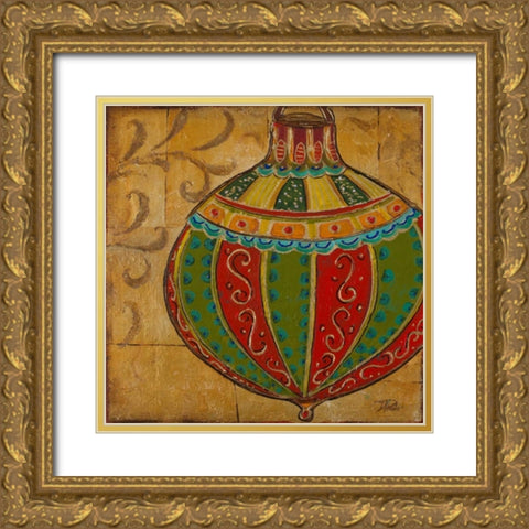Ornament III Gold Ornate Wood Framed Art Print with Double Matting by Pinto, Patricia