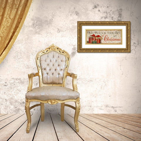 Peace at Christmas Gold Ornate Wood Framed Art Print with Double Matting by Pinto, Patricia
