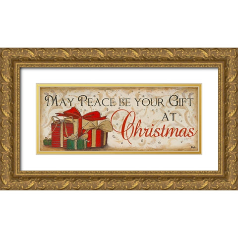 Peace at Christmas Gold Ornate Wood Framed Art Print with Double Matting by Pinto, Patricia