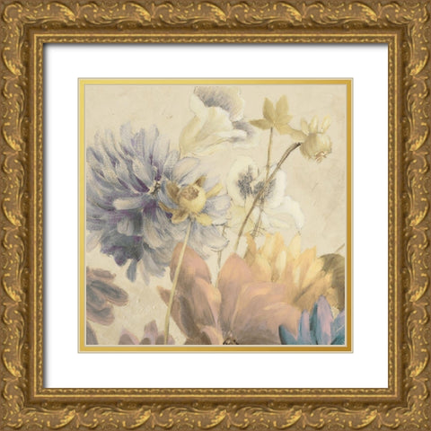 Soft Bloomers Gold Ornate Wood Framed Art Print with Double Matting by Loreth, Lanie