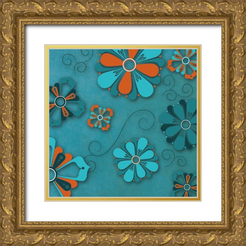 Gladys Garden Bright II Gold Ornate Wood Framed Art Print with Double Matting by Josefina