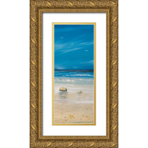 Shore Panel II Gold Ornate Wood Framed Art Print with Double Matting by Kingsley