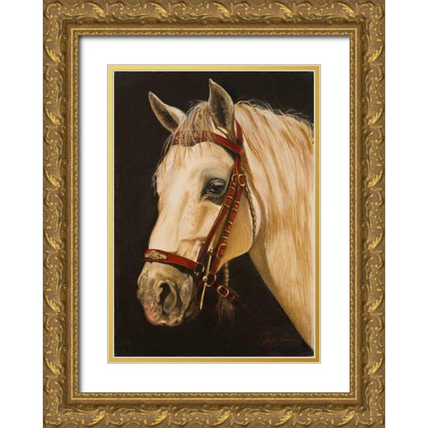 Horse Gold Ornate Wood Framed Art Print with Double Matting by Arenas, Nelly