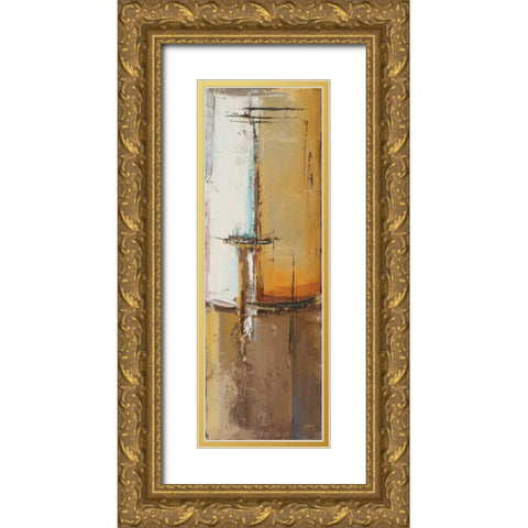 Oxido I Gold Ornate Wood Framed Art Print with Double Matting by Pinto, Patricia