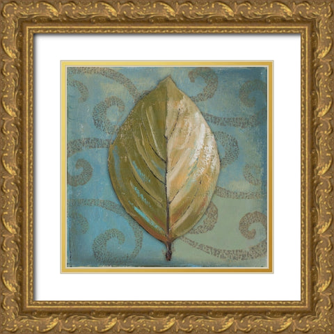 Swift Leaf II Gold Ornate Wood Framed Art Print with Double Matting by Pinto, Patricia