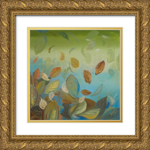 Thinking Green I Gold Ornate Wood Framed Art Print with Double Matting by Pinto, Patricia