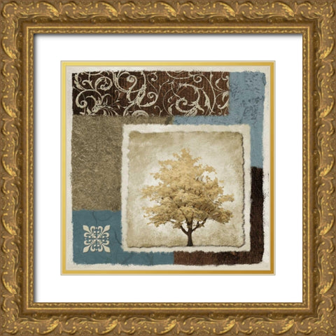 Summer Tree I Gold Ornate Wood Framed Art Print with Double Matting by Marcon, Michael