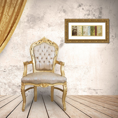 Warm June Panel I Gold Ornate Wood Framed Art Print with Double Matting by Marcon, Michael