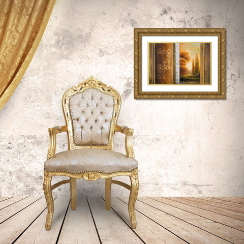 Momentary Shine Gold Ornate Wood Framed Art Print with Double Matting by Marcon, Michael