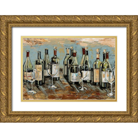 Wine Bar II Gold Ornate Wood Framed Art Print with Double Matting by French-Roussia, Heather A.
