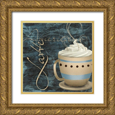 Latte Gold Ornate Wood Framed Art Print with Double Matting by SD Graphics Studio