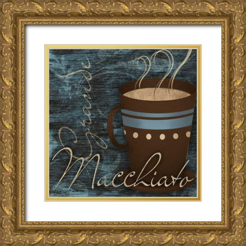 Macchiato Gold Ornate Wood Framed Art Print with Double Matting by SD Graphics Studio