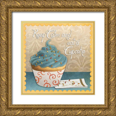 Cupcake I Gold Ornate Wood Framed Art Print with Double Matting by SD Graphics Studio