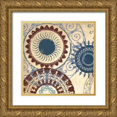 Adobe Textile I Gold Ornate Wood Framed Art Print with Double Matting by Marcon, Michael