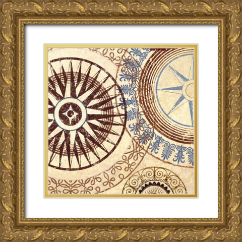 Adobe Textile III Gold Ornate Wood Framed Art Print with Double Matting by Marcon, Michael