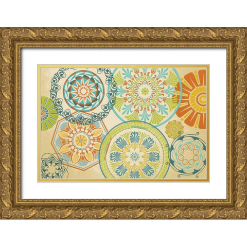 Spirographics Gold Ornate Wood Framed Art Print with Double Matting by Studio, Sd Graphics