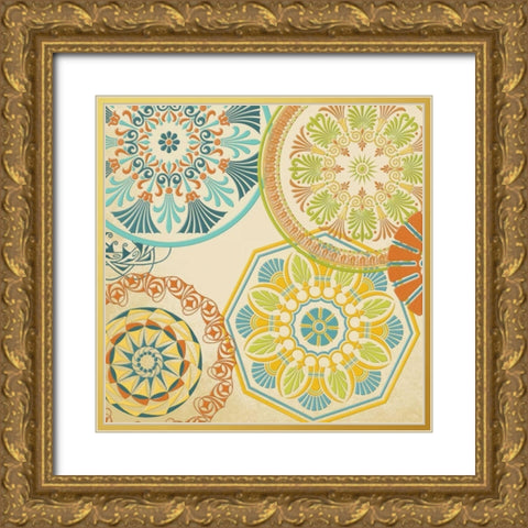 Spirographics Square II Gold Ornate Wood Framed Art Print with Double Matting by Studio, Sd Graphics