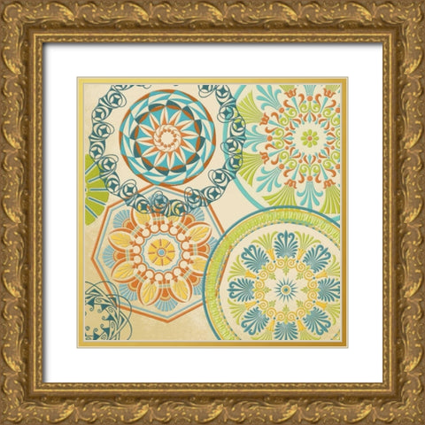 Spirographics Square I Gold Ornate Wood Framed Art Print with Double Matting by Studio, Sd Graphics