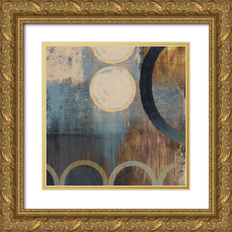 Blue Liberate Square II Gold Ornate Wood Framed Art Print with Double Matting by Marcon, Michael