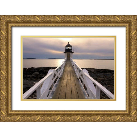 Marshall Point Gold Ornate Wood Framed Art Print with Double Matting by Veilleux, Jason