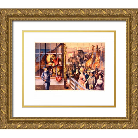 Single Leaf I Gold Ornate Wood Framed Art Print with Double Matting by Marcon, Michael